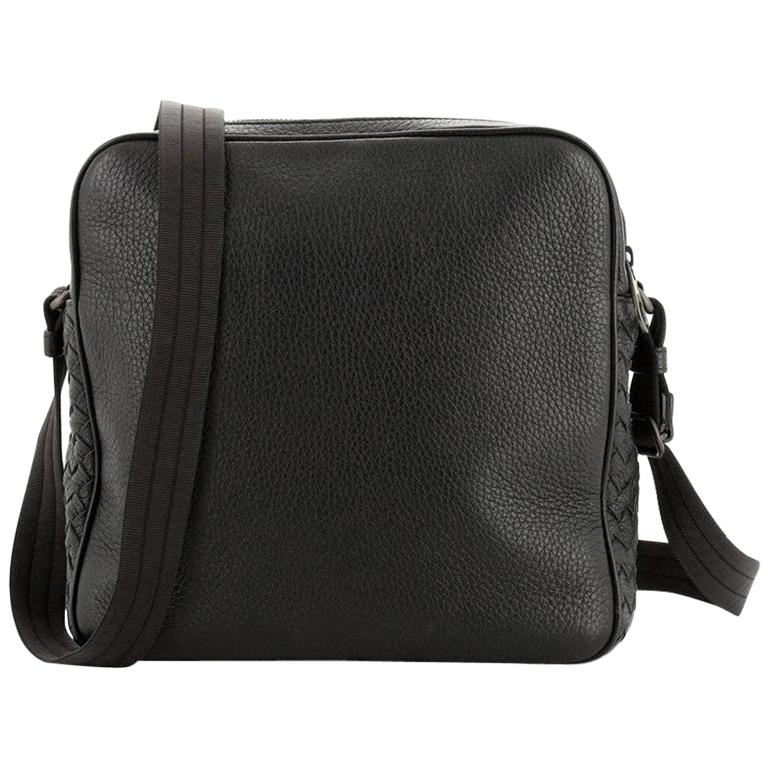 Bottega Veneta Messenger Bag Leather with Intrecciato Medium at 1stDibs