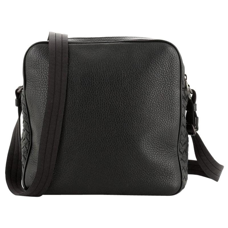Bottega Veneta Zip Around Messenger Bag Leather with Intrecciato Detail S
