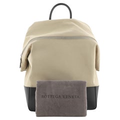 Bottega Veneta Zip Backpack Canvas and Leather Medium Black, Neutral