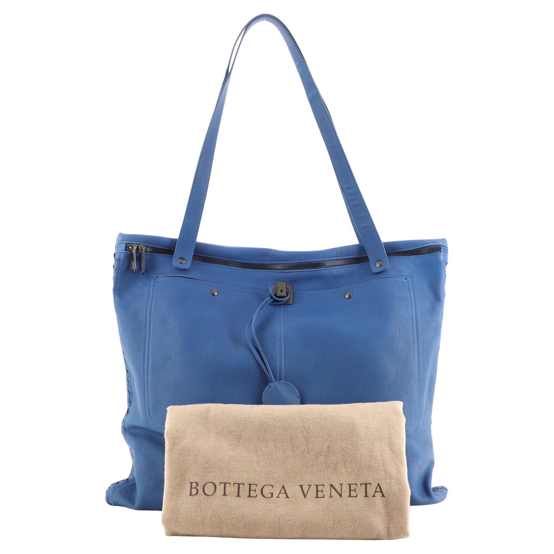 Bottega Pink Intrecciato Cabat Linen and Leather Tote at 1stDibs
