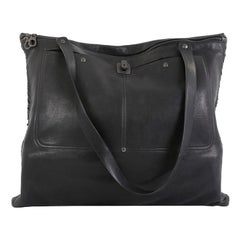 Bottega Veneta Zip Front Pocket Shopping Tote Leather with Intrecciato Detail La