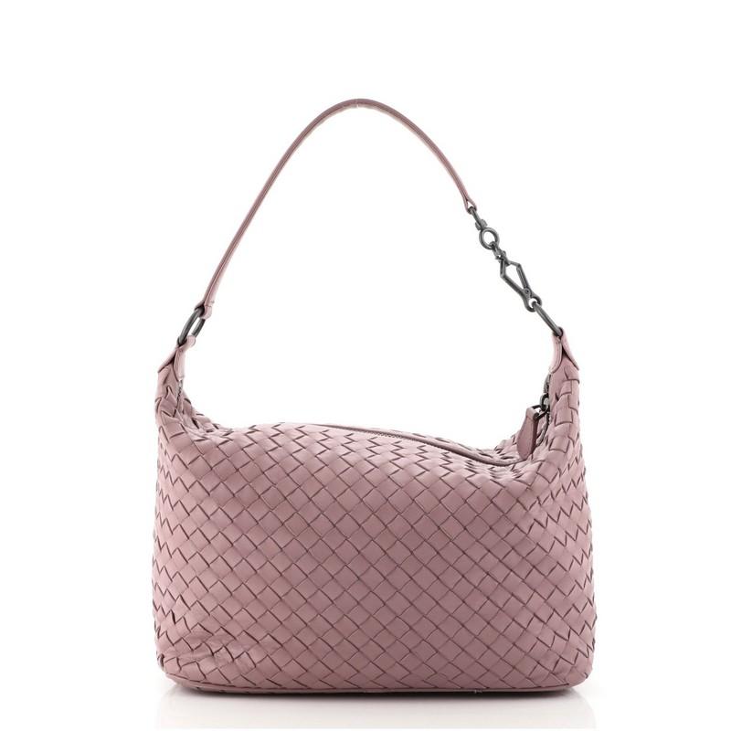 Bottega Veneta Zip Hobo Intrecciato Nappa Klein im Zustand „Gut“ in NY, NY