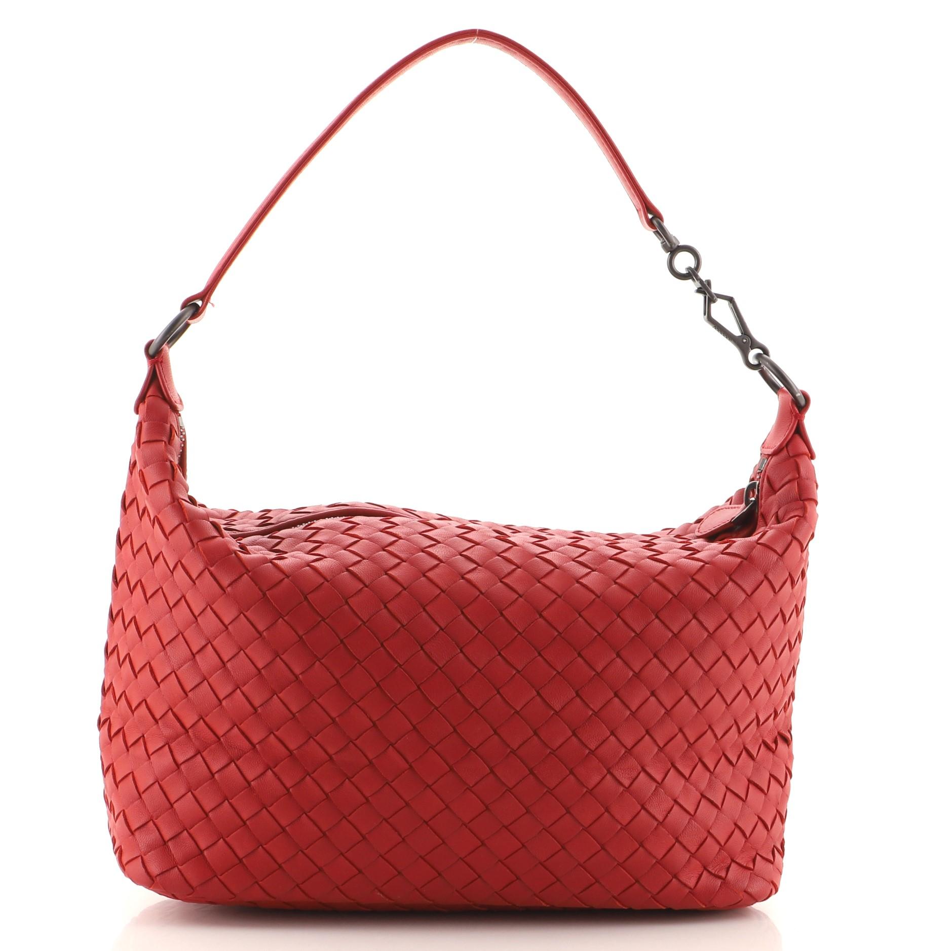 Bottega Veneta Zip Hobo Intrecciato Nappa Small In Good Condition In NY, NY