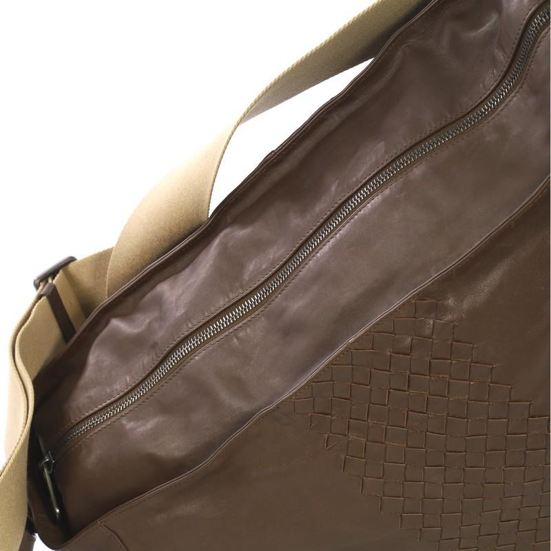 Bottega Veneta Zip Top Messenger Leather with Intrecciato Detail Large 1