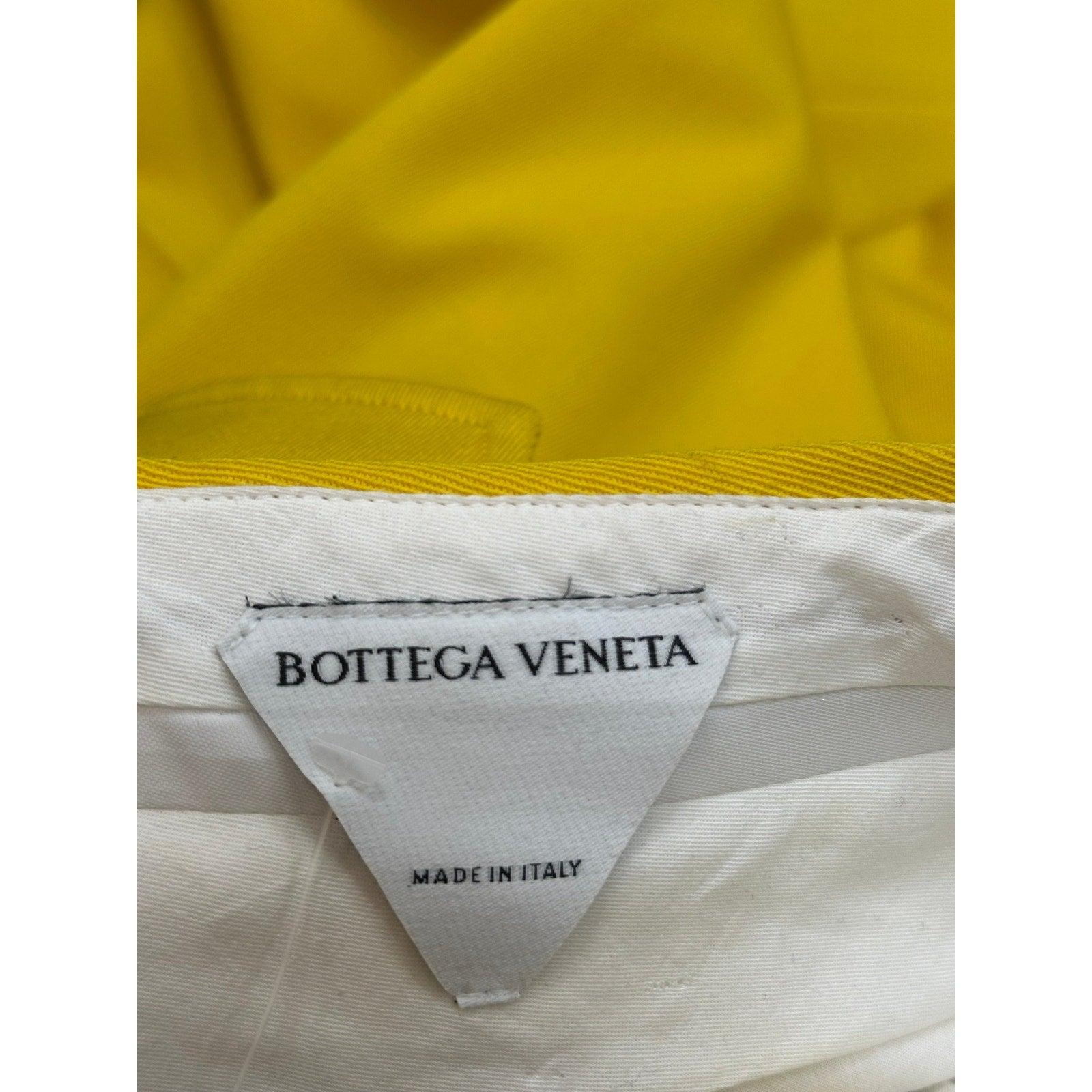 Jaune Bottega Venete Pantalon à taille haute en laine jaune Sz.38 en vente