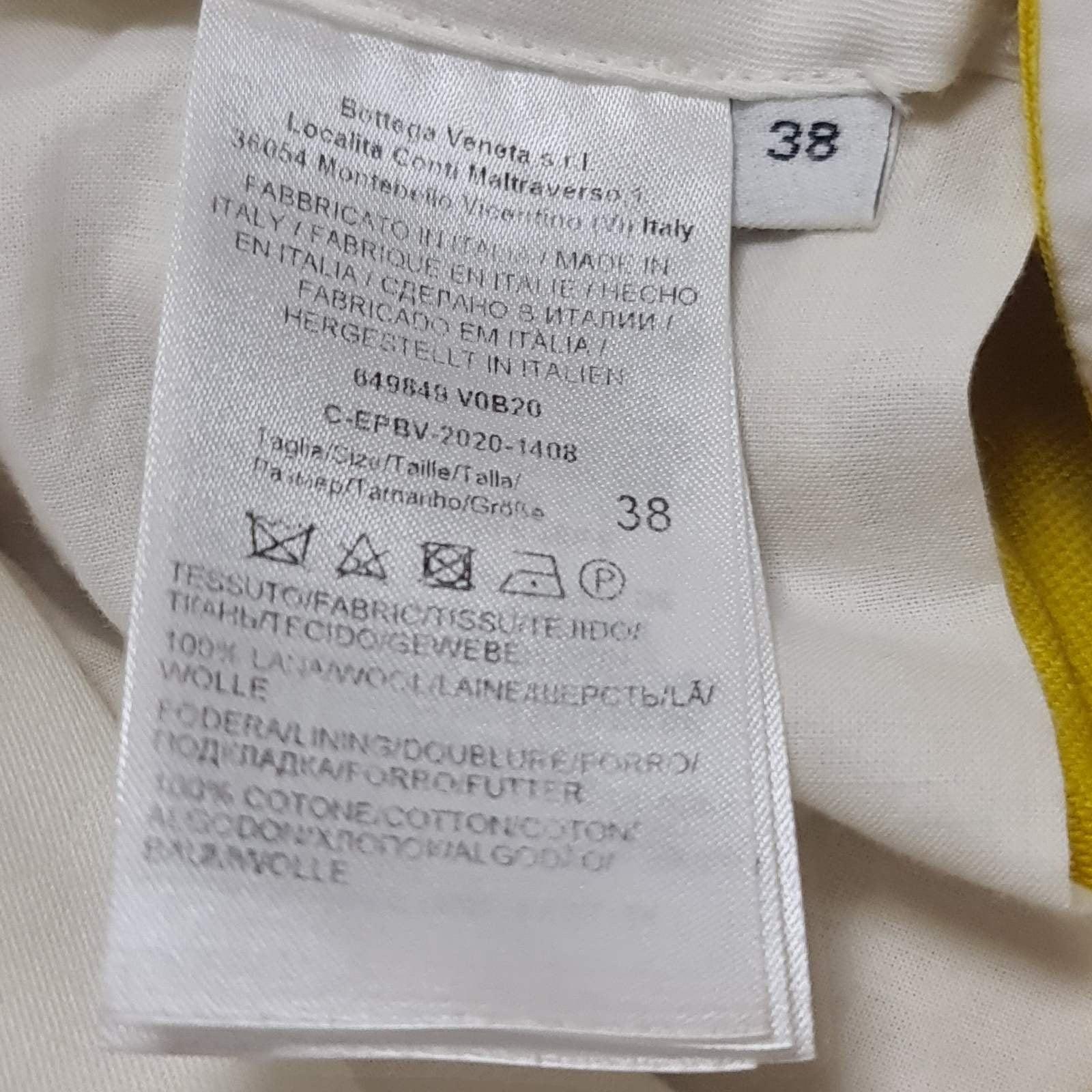 Bottega Venete Pantalon à taille haute en laine jaune Sz.38 Pour femmes en vente
