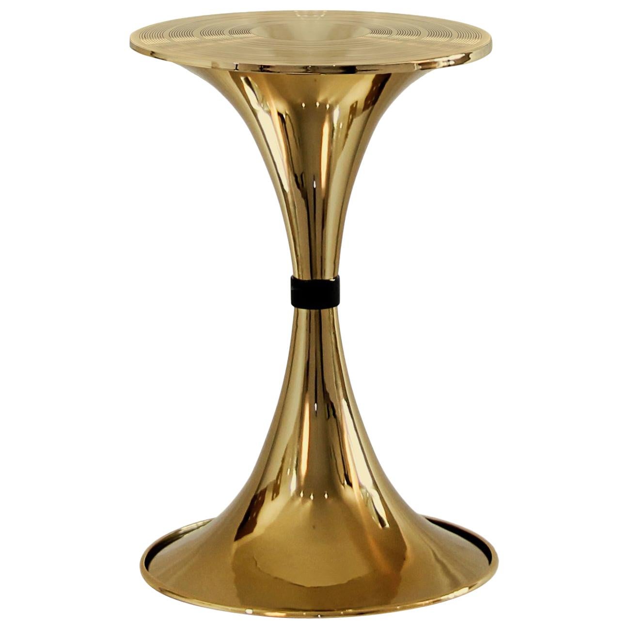 Mid-Century Modern Botti In Gold-Plated Brass Side Table by Essential Home For Sale