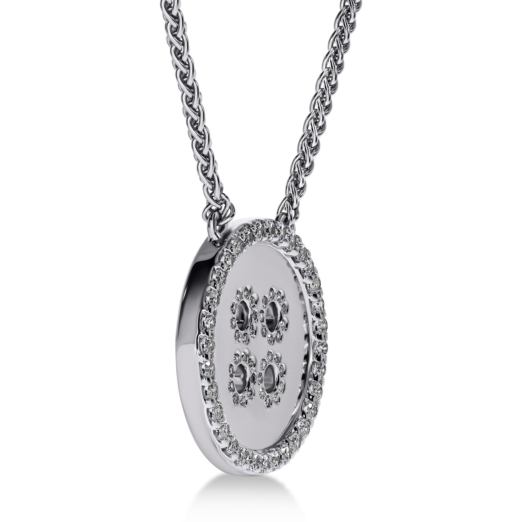BÓTTINÌ Halskette und Anhänger 18K Weißgold (Rundschliff) im Angebot