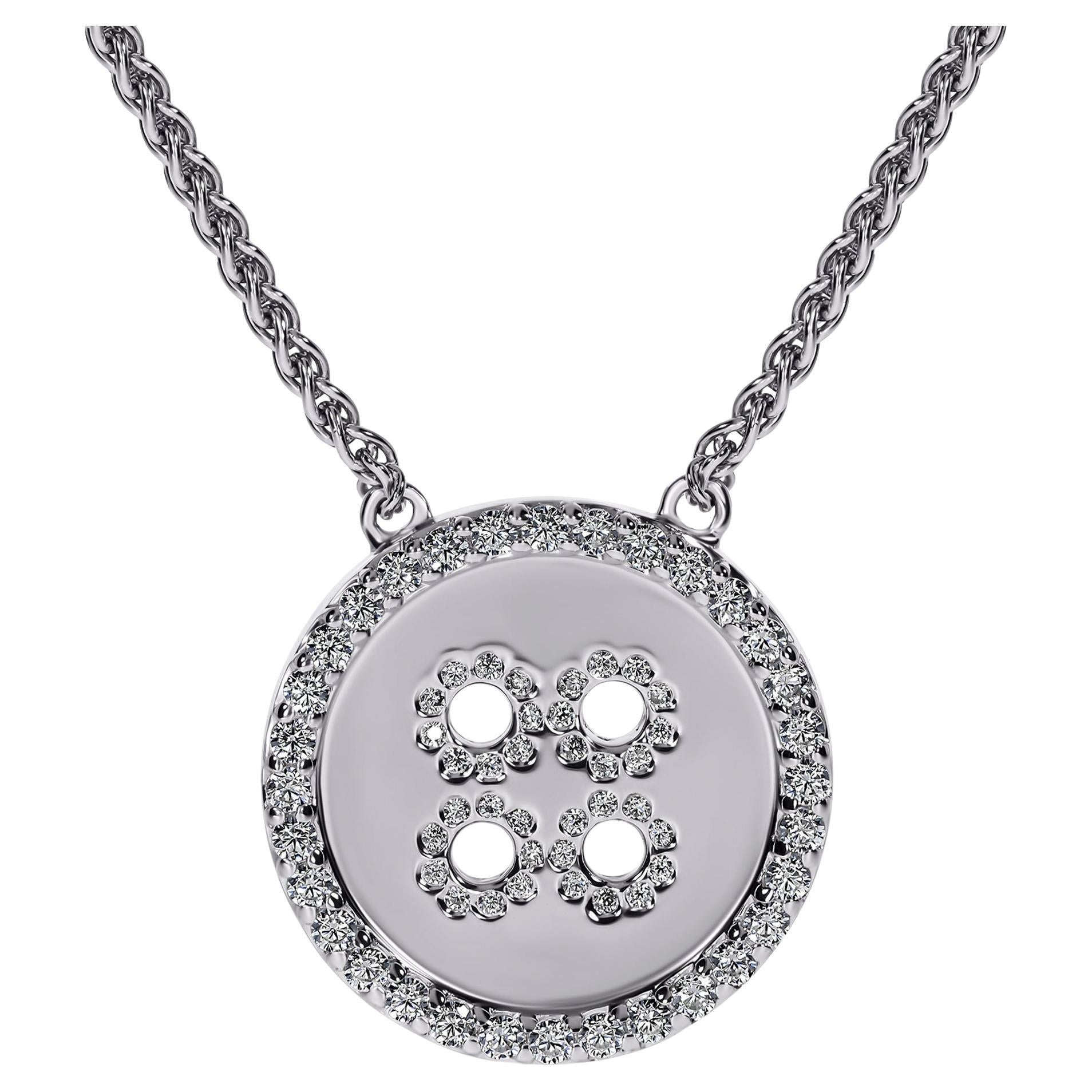 BÓTTINÌ Halskette und Anhänger 18K Weißgold im Angebot