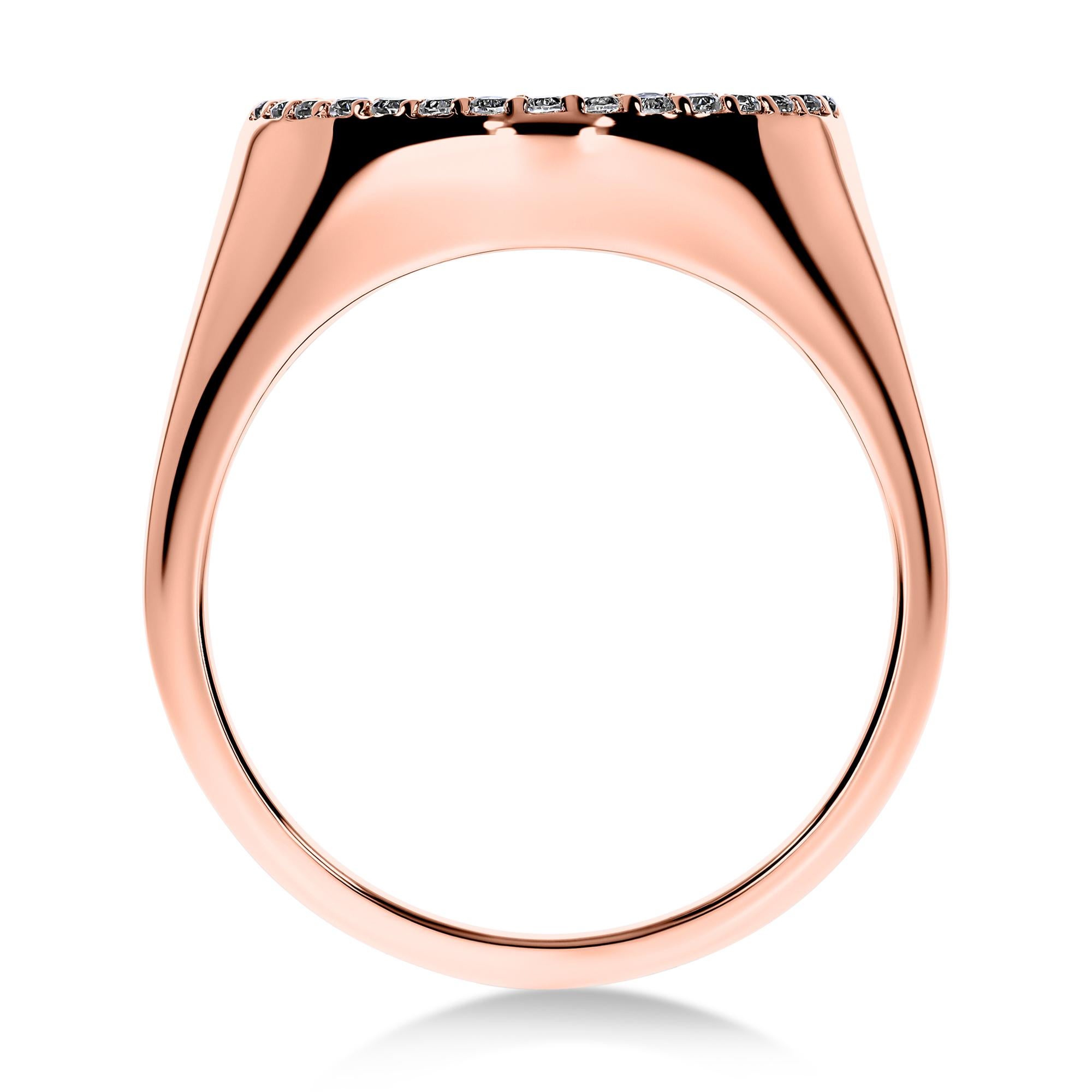 Moderno Anello Signet BÓTTINÌ in oro rosa 18 carati in vendita