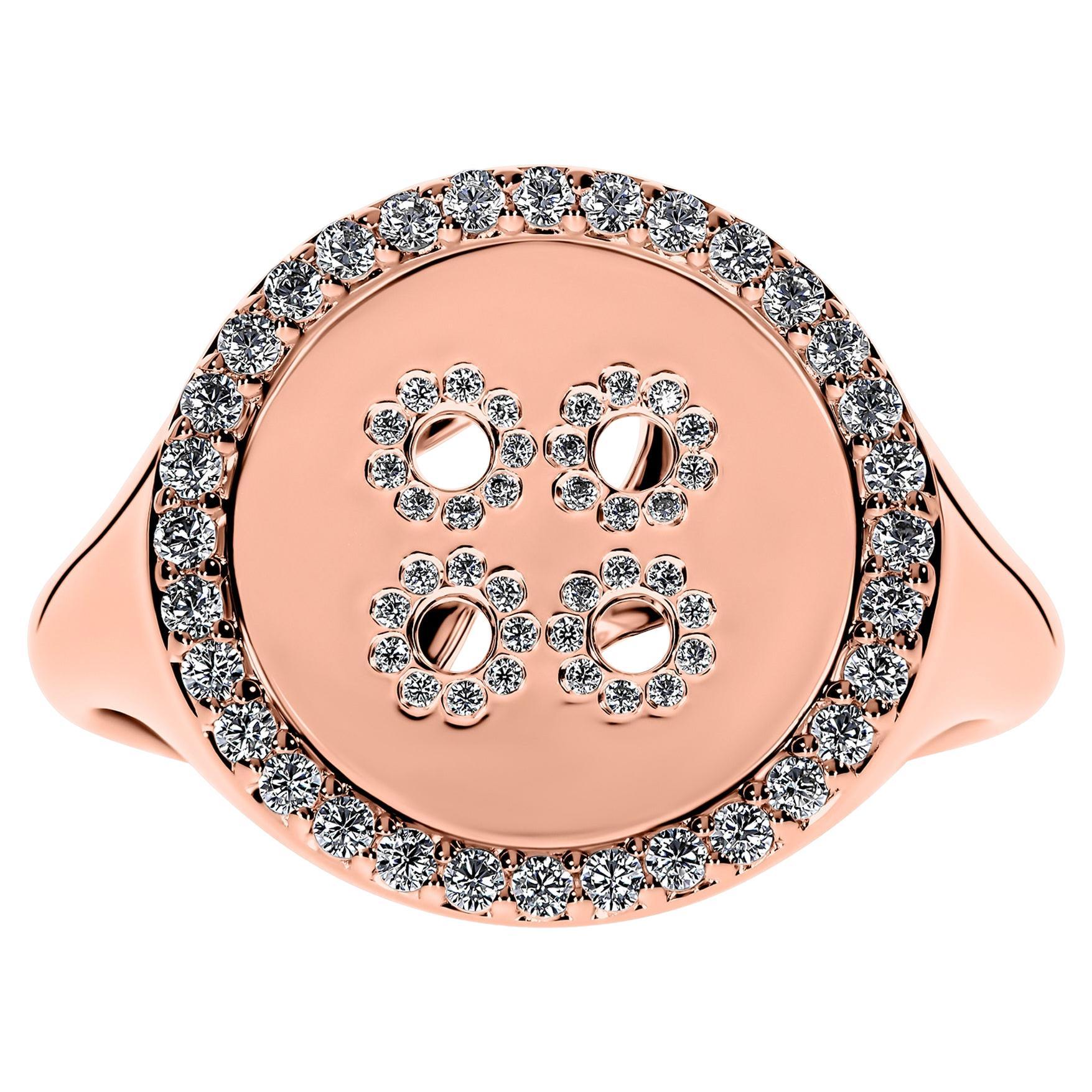 Anello Signet BÓTTINÌ in oro rosa 18 carati in vendita