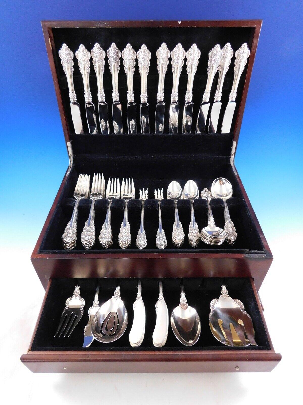 Botticelli by Frank Whiting Sterling Silver Flatware set, 91 pieces. This set includes:

12 Knives, 9 1/4