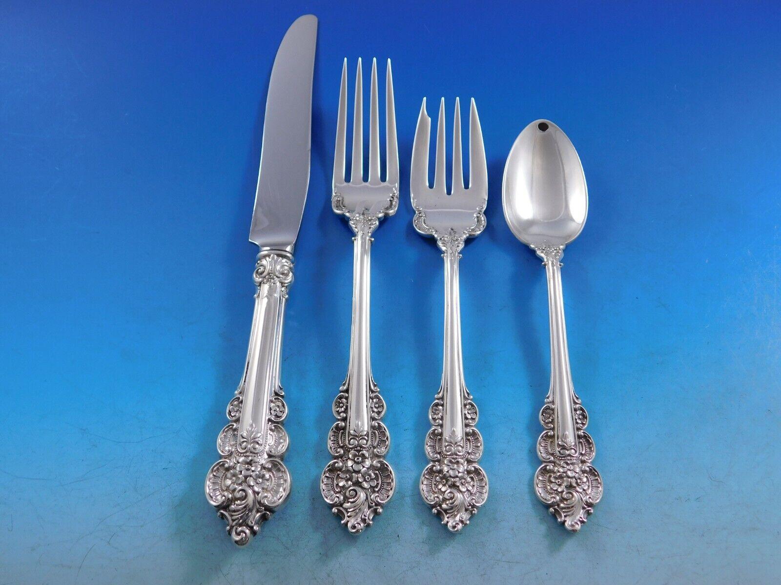 Botticelli by Frank Whiting Sterling Silver Flatware Set 12 Service 91 pieces In Excellent Condition For Sale In Big Bend, WI