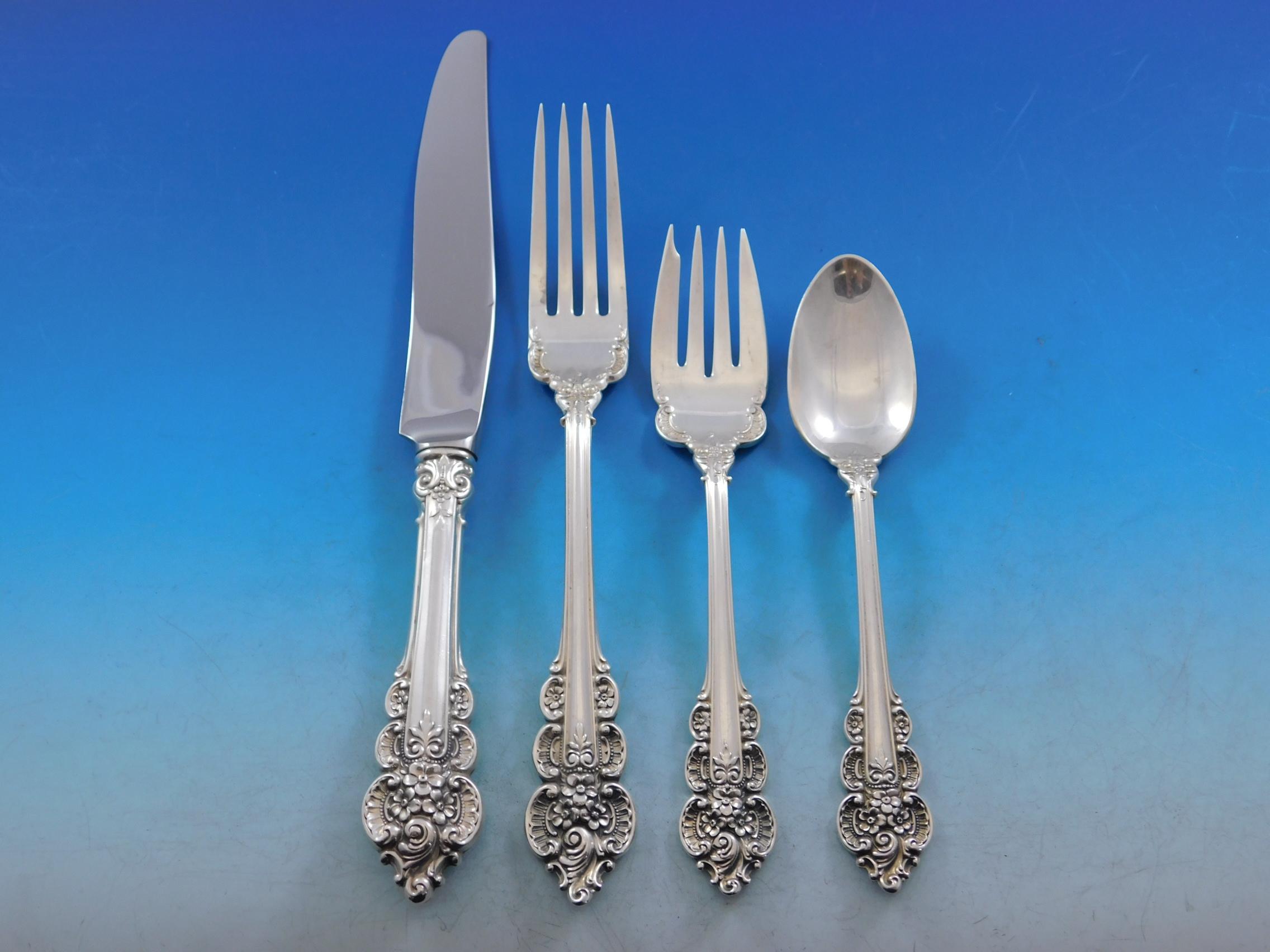 Botticelli by Frank Whiting Sterling Silver Flatware Set Service 158 Pcs Dinner In Excellent Condition In Big Bend, WI