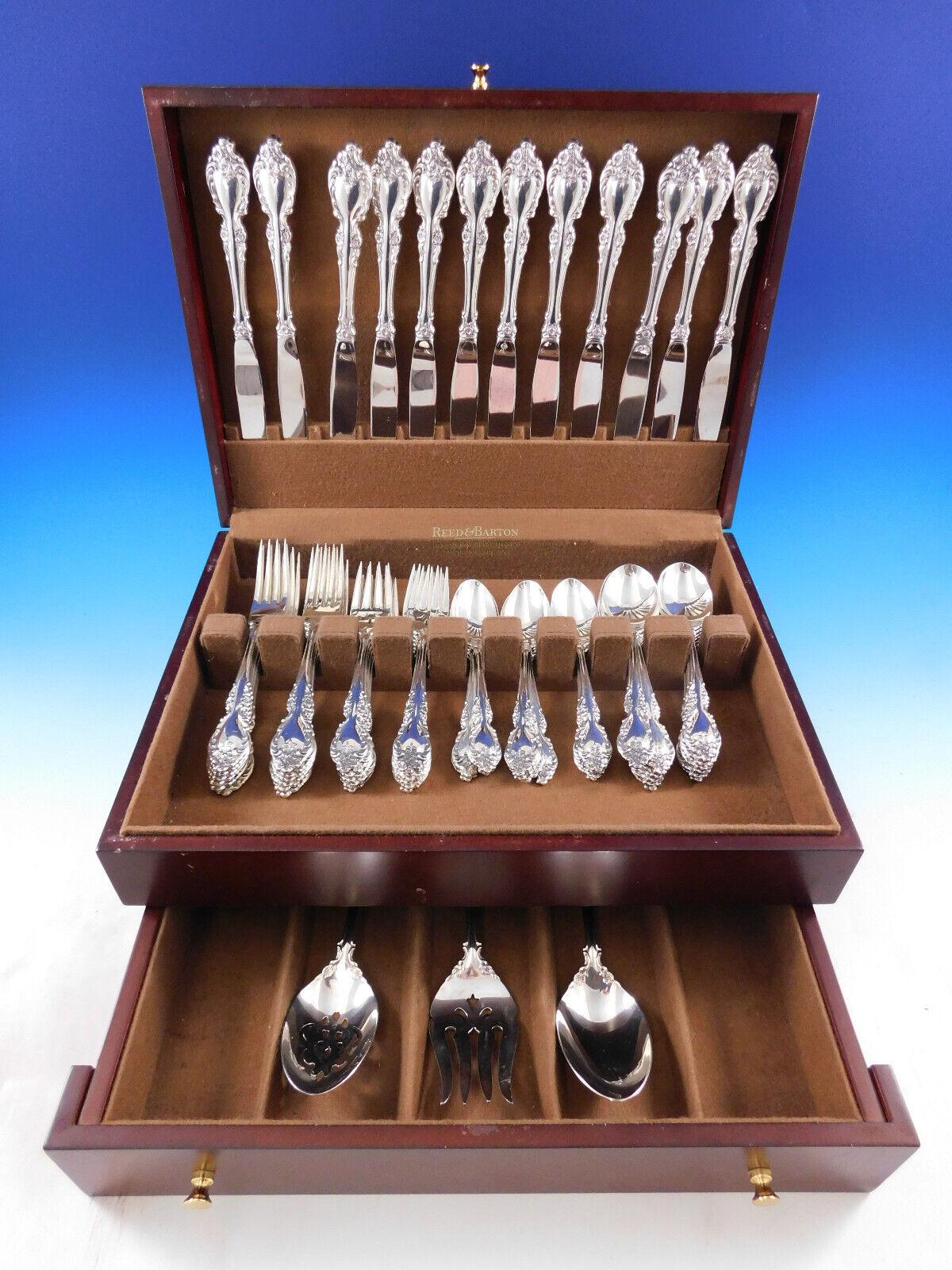 Botticelli by Oneida Sterling Silver Flatware Set Service 63 Pieces For Sale 4