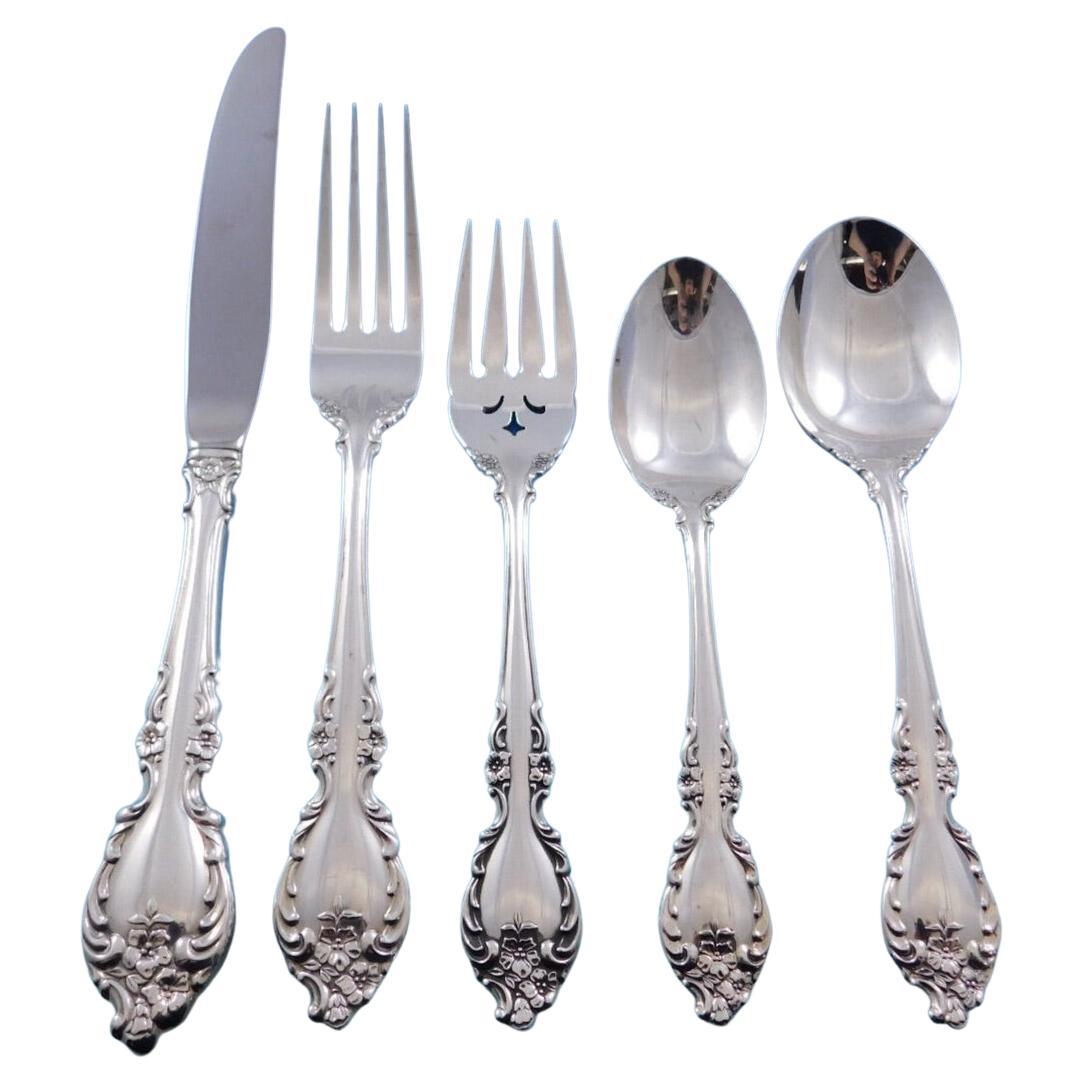 Botticelli by Oneida Sterling Silver Flatware Set Service 63 Pieces For Sale