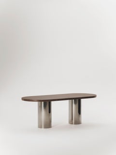 Tavolo da pranzo Botticelli in legno impiallacciato e acciaio inossidabile di Marlot Baus