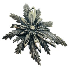 BOTTICELLI signed silver tone rhinestone designer brooch