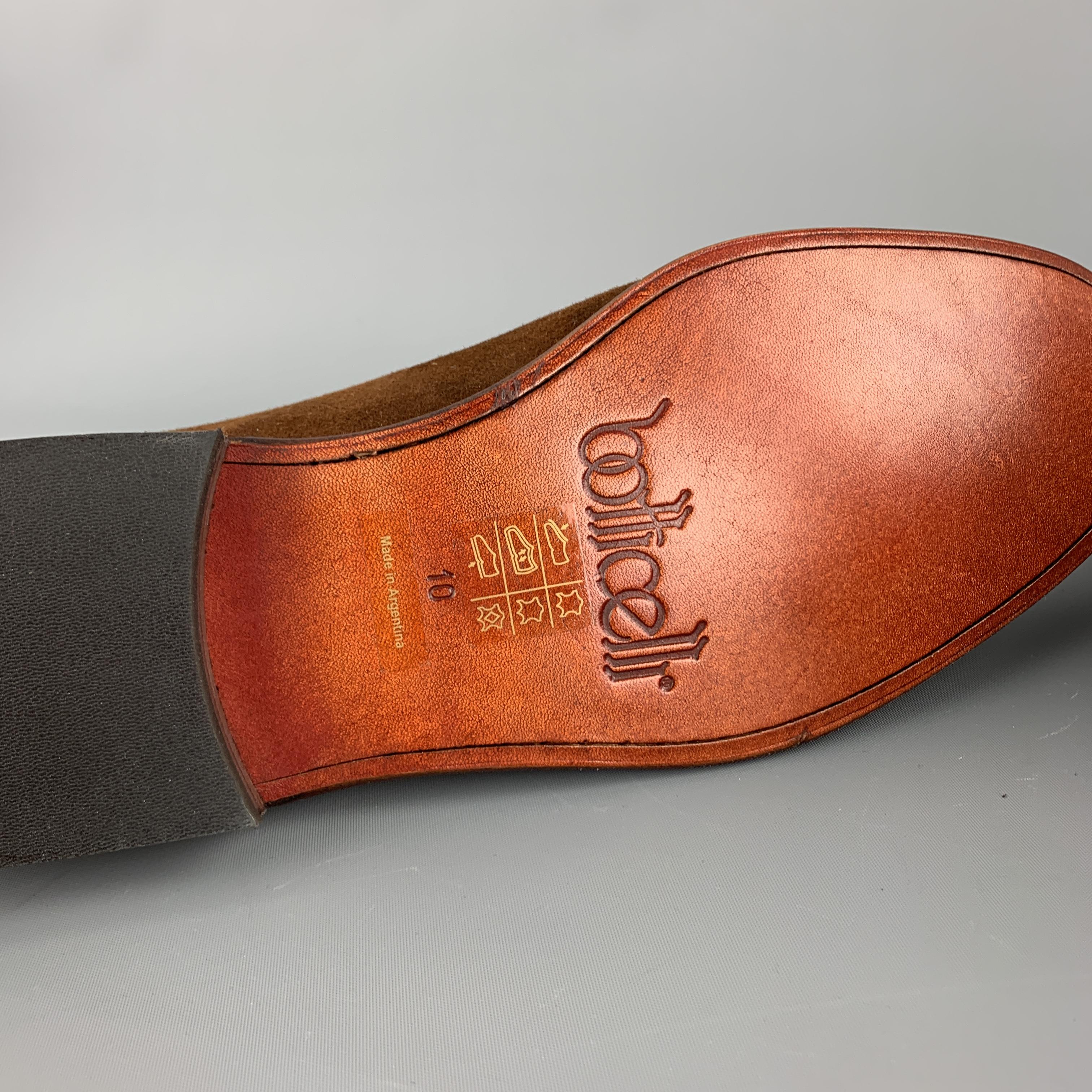 BOTTICELLI Size 10 Brown Solid Suede Slip On Loafers In New Condition In San Francisco, CA