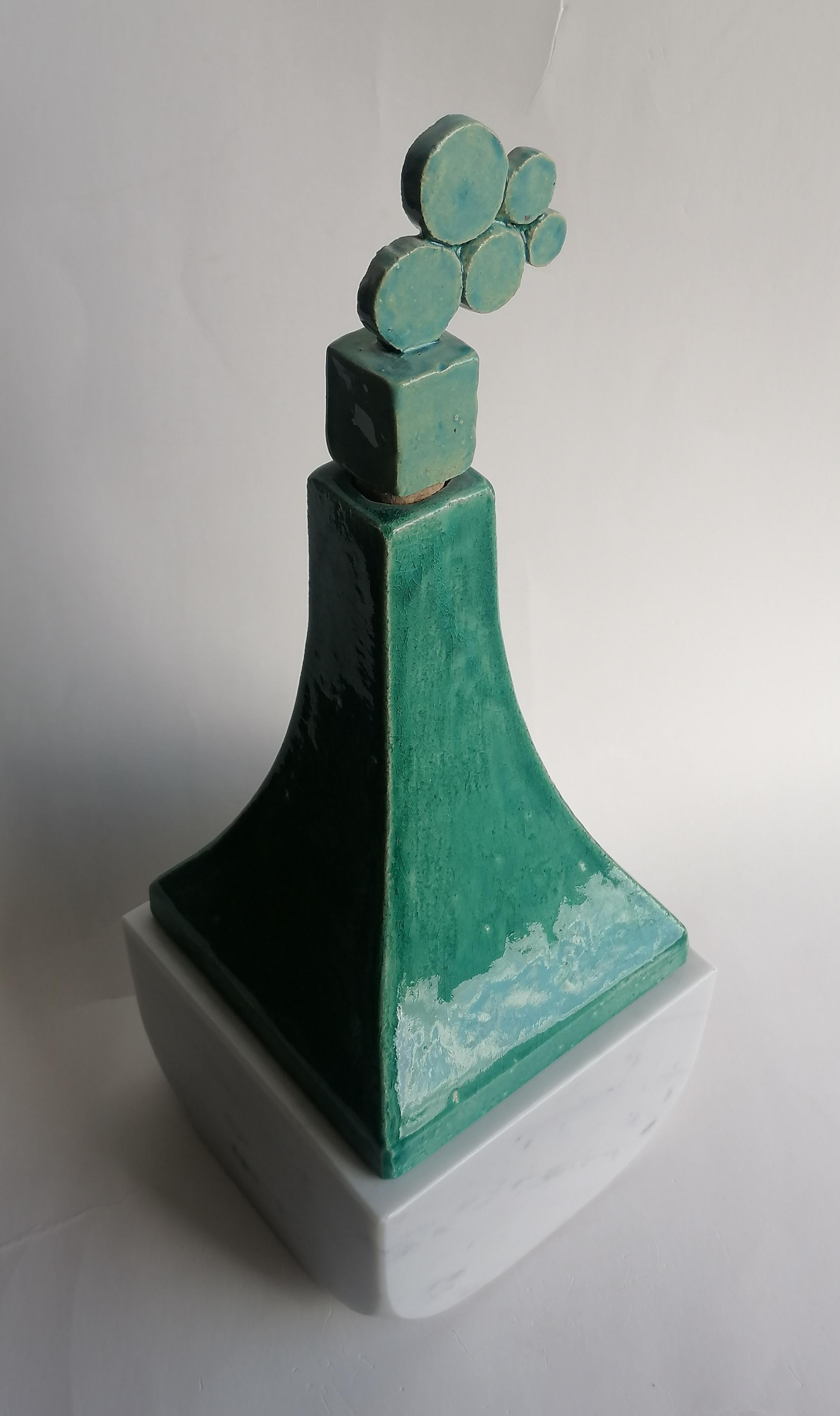 Arts and Crafts Bottle-container design -unique piece-made in Italy For Sale