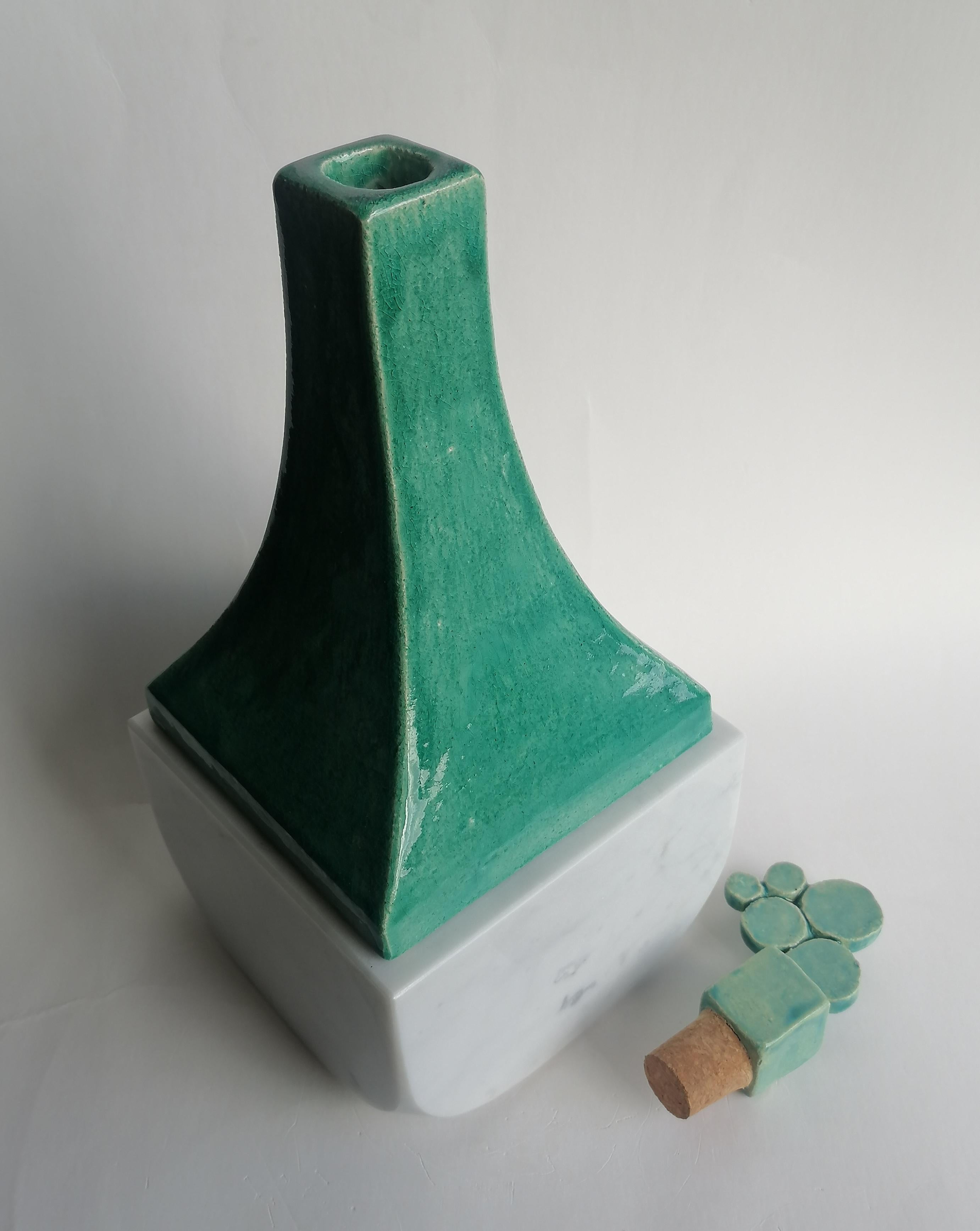 Ceramic Bottle-container design -unique piece-made in Italy For Sale