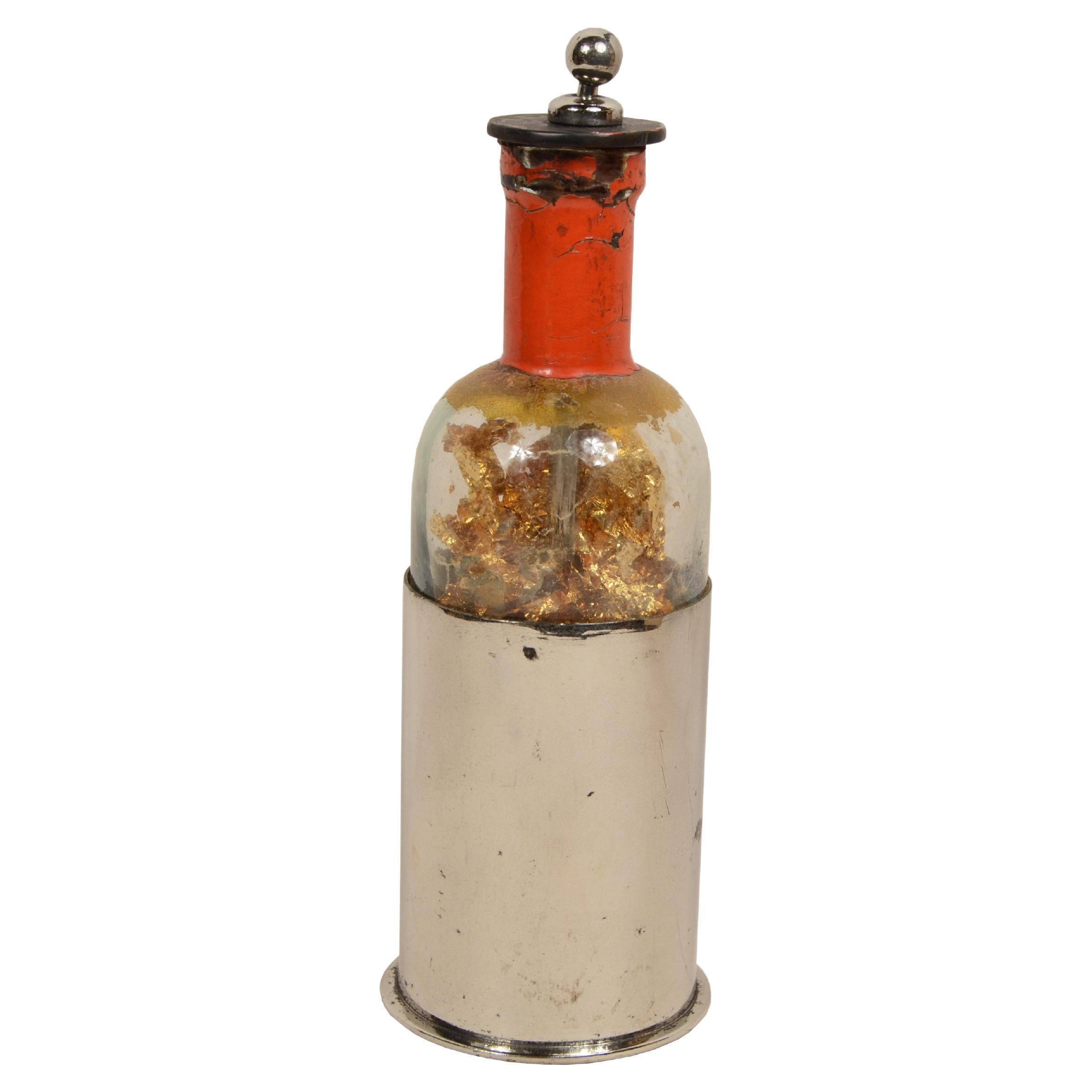 Leiden bottle from the second half of the 19th century holds electrical charges