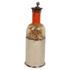 Antique Leiden bottle from the second half of the 19th century holds electrical charges