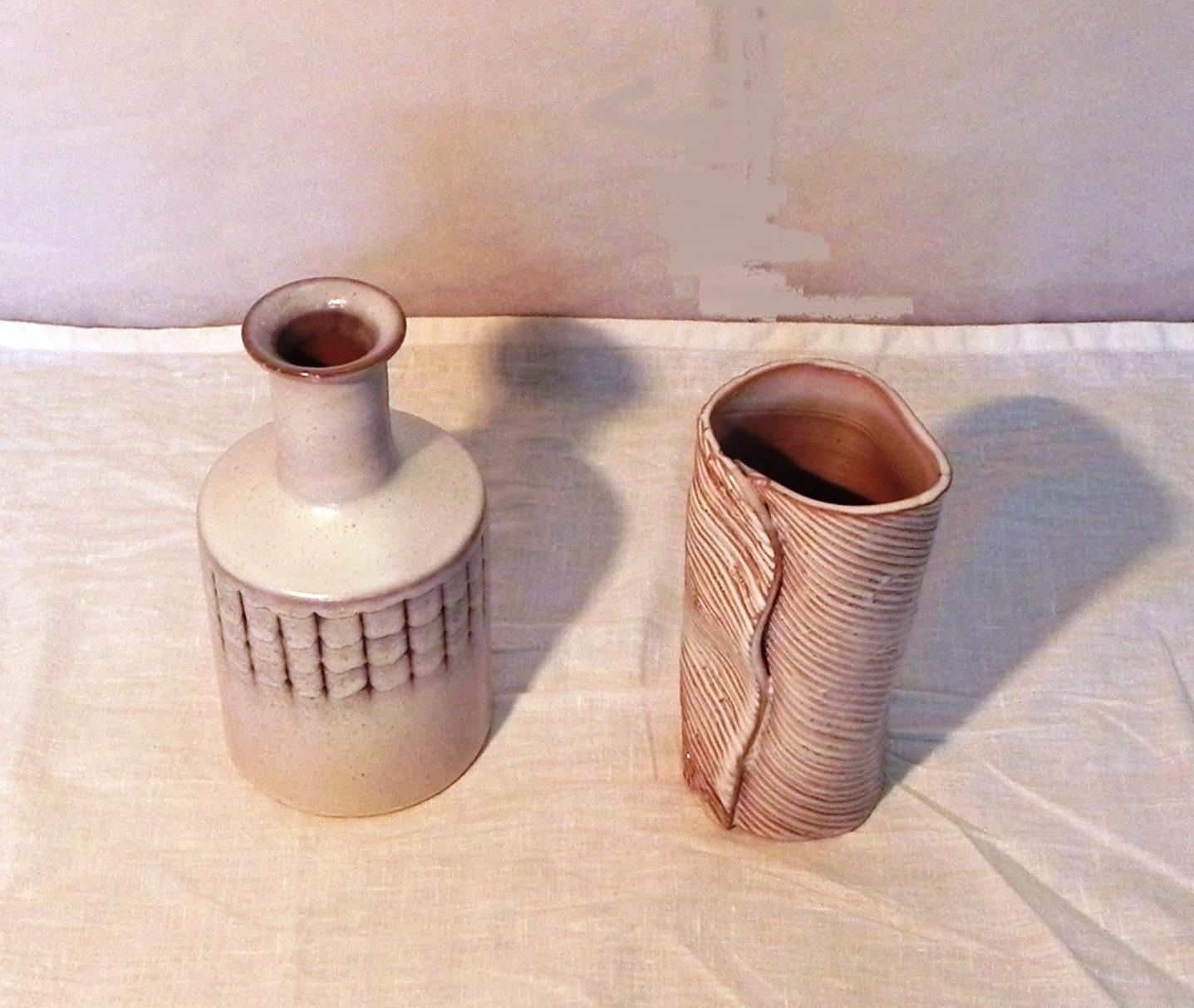 European ceramic bottle and vase, 1970s For Sale