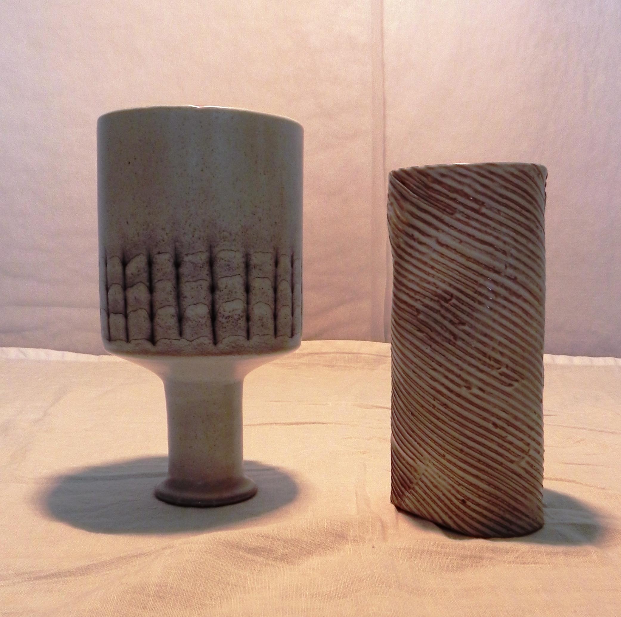 keramikflasche und Vase, 1970er Jahre (Late 20th Century) im Angebot