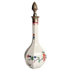 Bottiglia in Porcellana di Meissen con Tappo in Argento 800 Primi Novecento