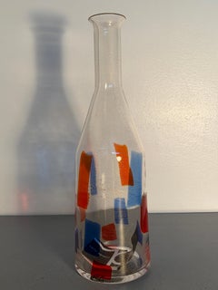 Artistic Murano glass bottle by Carlo Moretti