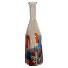 Artistic Murano glass bottle by Carlo Moretti