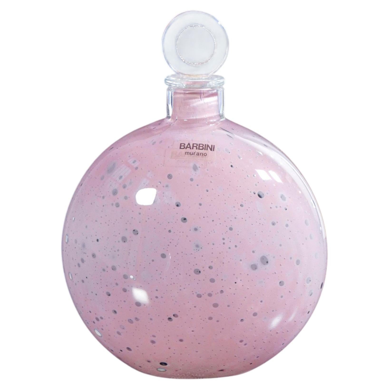 Hand-blown glass bottle, designed by Alfredo BARBINI. Murano, 70s For Sale
