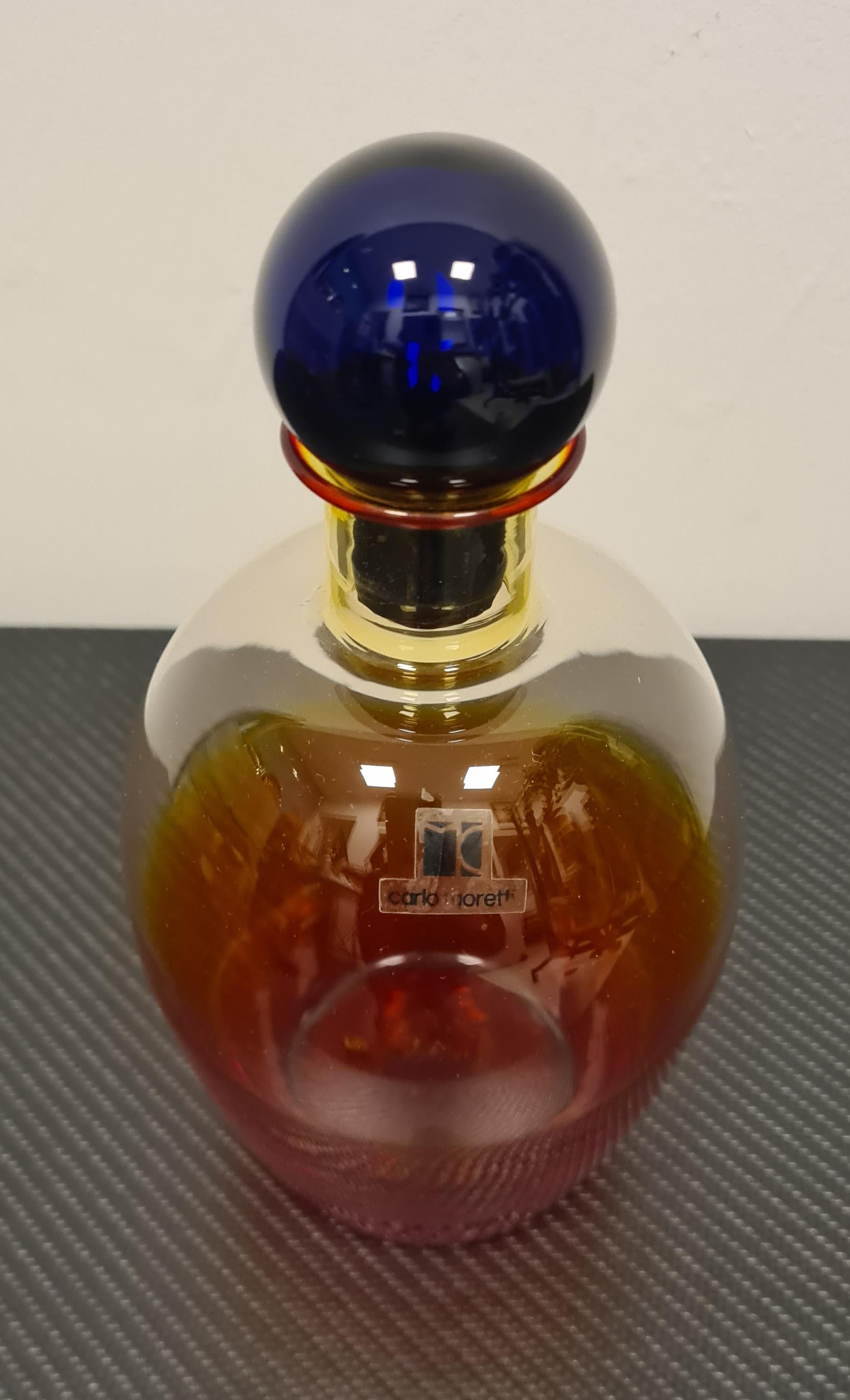 Late 20th Century Blown glass bottle by Carlo Moretti For Sale