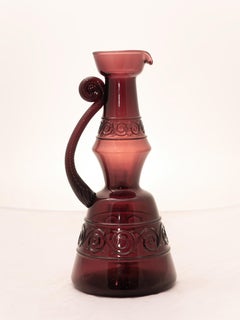 Lila Glasflasche (Dekanter), 1960er Jahre