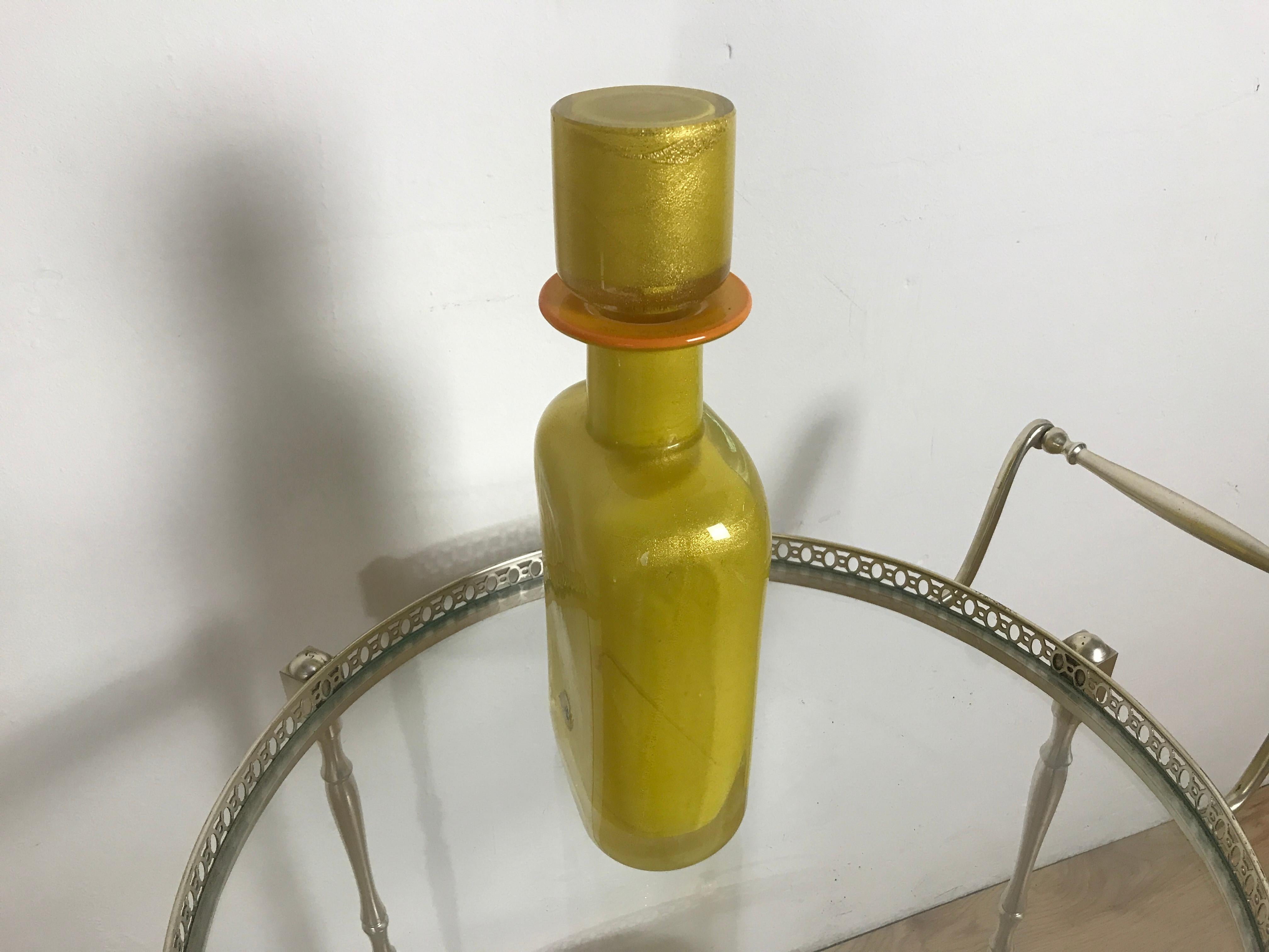 Bottiglia in vetro di Murano, fatta da Salviati.