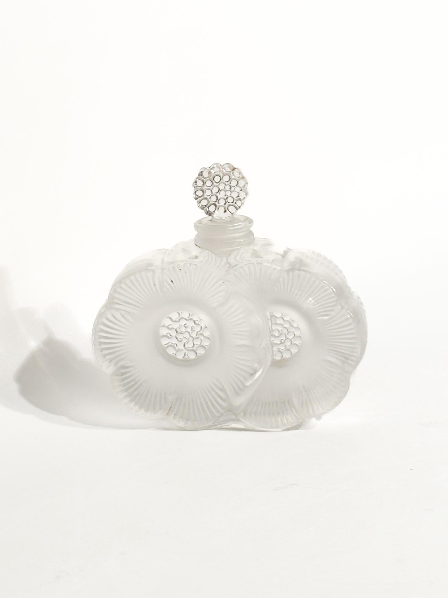 Bottiglia Portaprofumo in Cristallo di Lalique Deux Fleurs Anni 80 in vendita 1