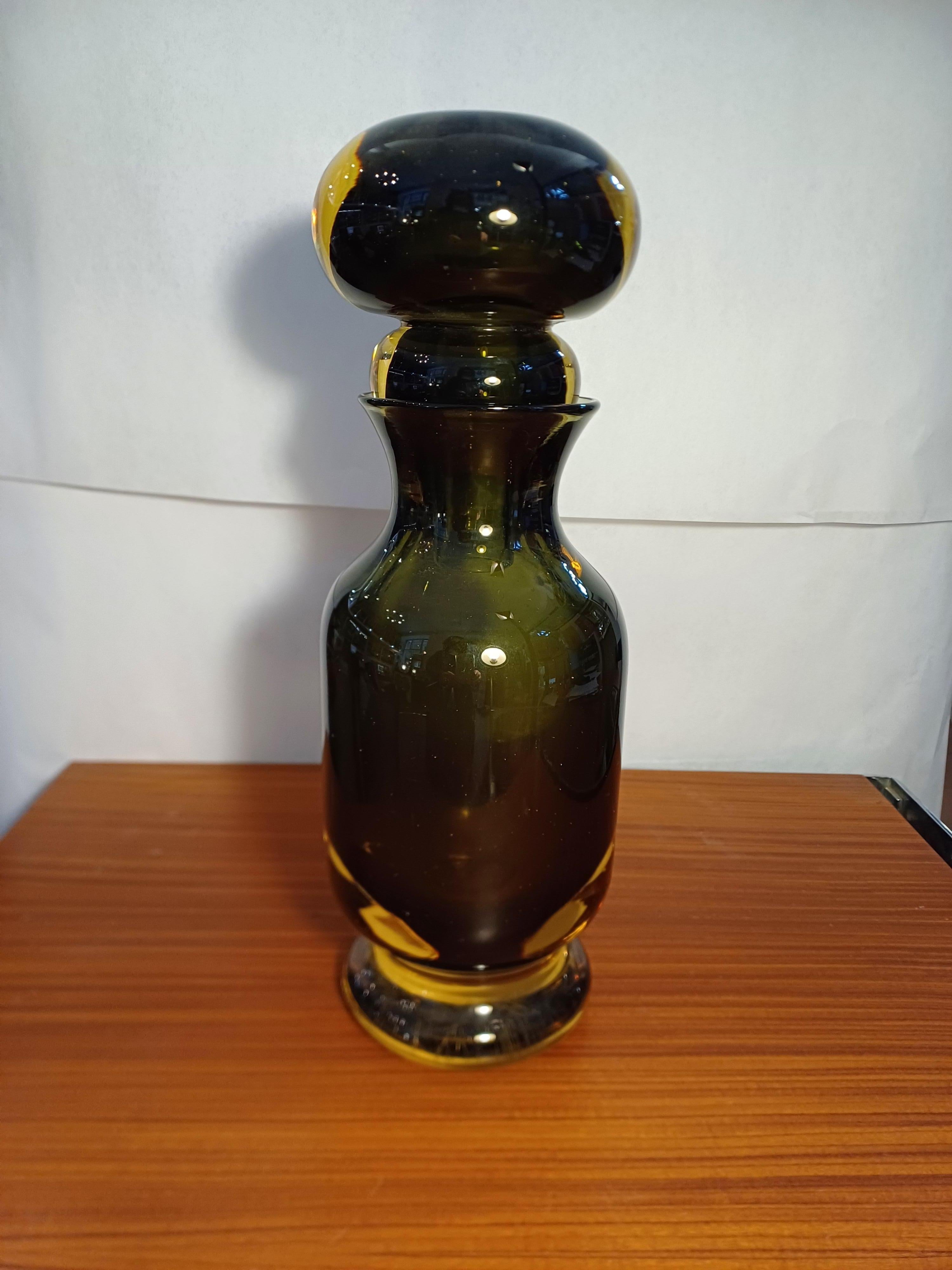 Mid-20th Century Bottiglia Vaso sommerso mod. 13752 Mario Pinzoni  Seguso Vetri d’Arte 