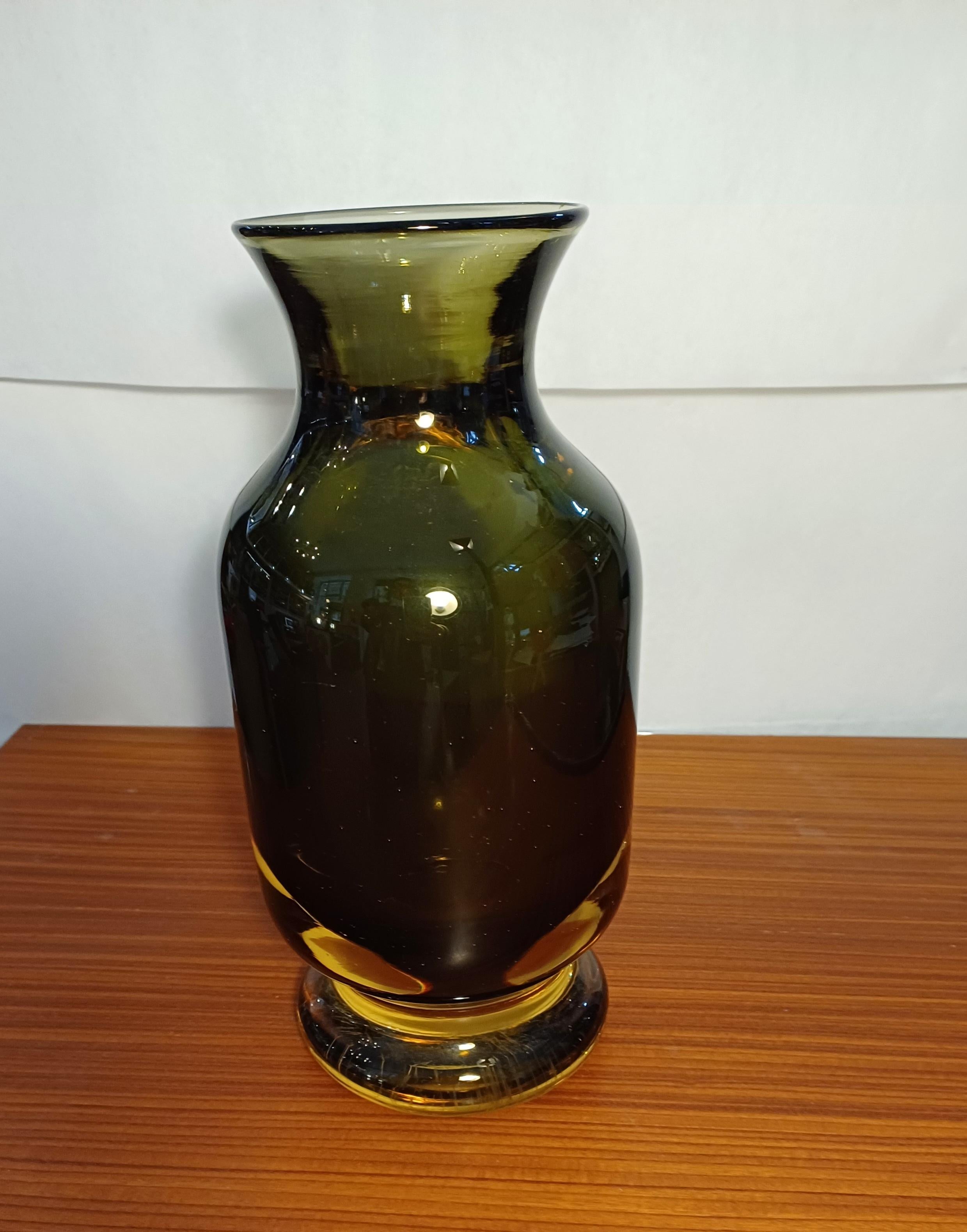 Murano Glass Bottiglia Vaso sommerso mod. 13752 Mario Pinzoni  Seguso Vetri d’Arte 