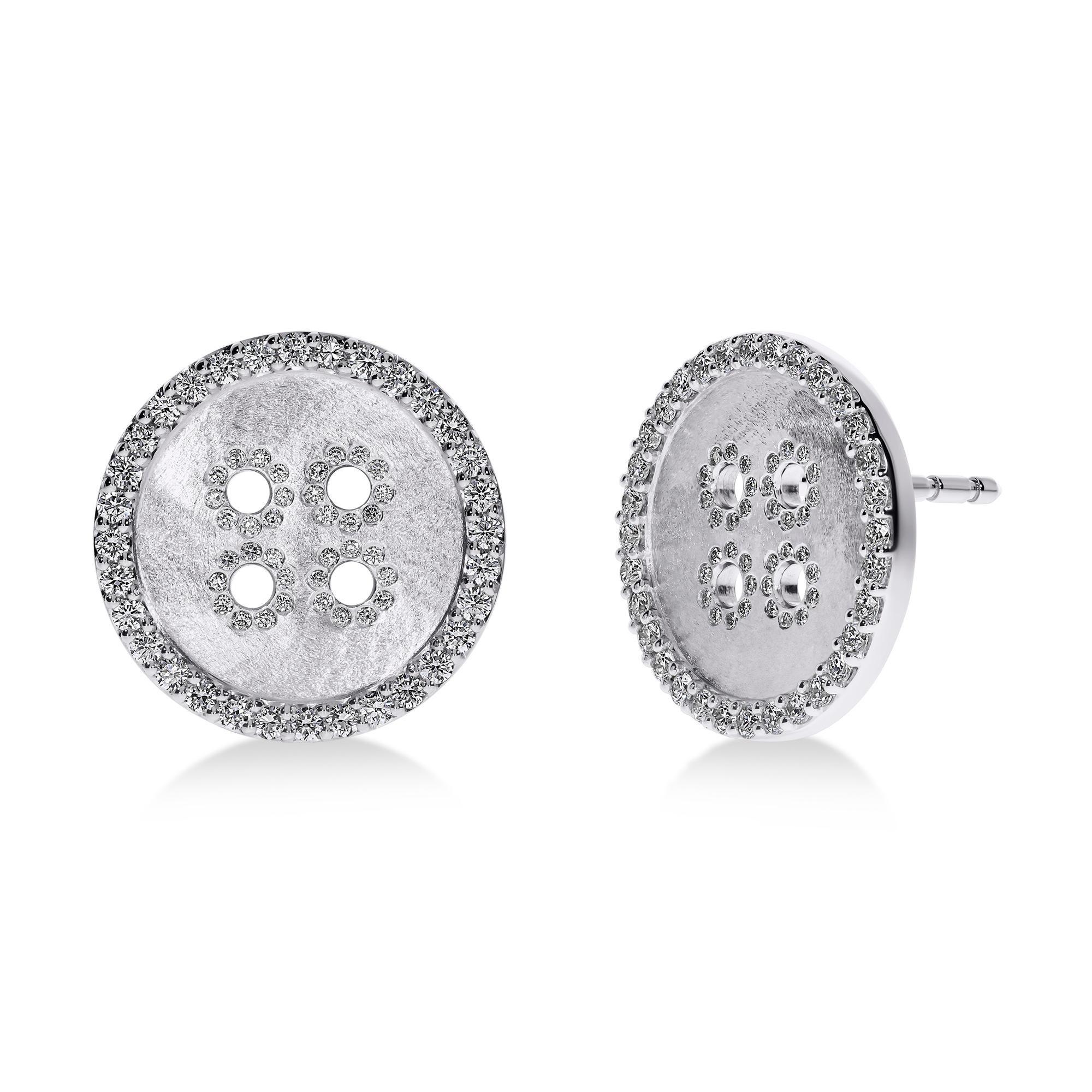 Taille ronde BÓTTINÌ Boucles d'oreilles en or blanc 18K en vente