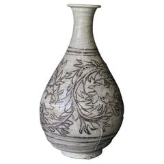 Flaschenflaschen Buncheong Ware / 15. Jahrhundert / Koreanische Antiquitäten / Joseon-Dynastie