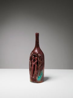Domenico Minganti, Enameled Ceramic Bottle for Cooperativa Ceramica Imola, 1960s