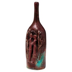 Domenico Minganti, emaillierte Keramikflasche für Cooperativa Ceramica Imola, 1960er Jahre