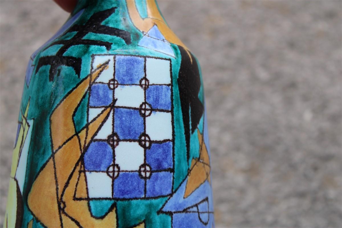 Bottle Ceramic Castelli Futuristic 1961 Multicolor Italian Design Di Simone For Sale 5
