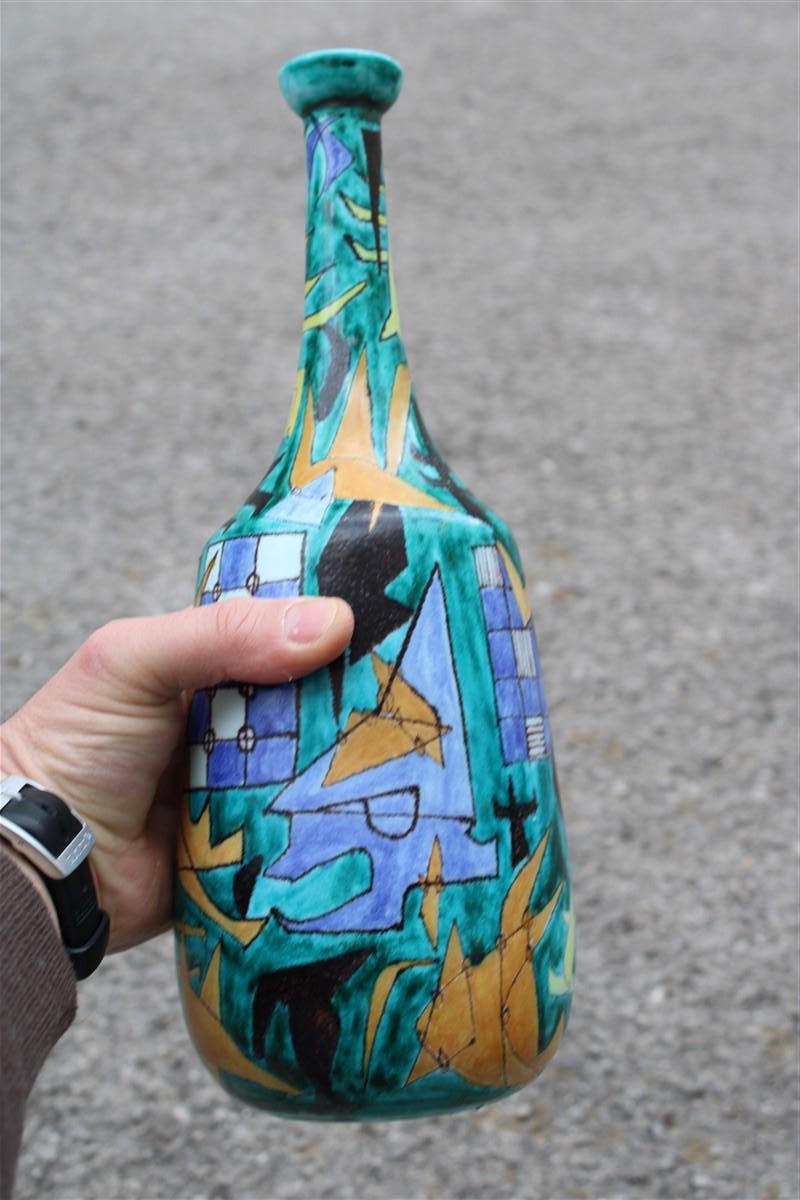 Bottle Ceramic Castelli Futuristic 1961 Multicolor Italian Design Di Simone For Sale 8