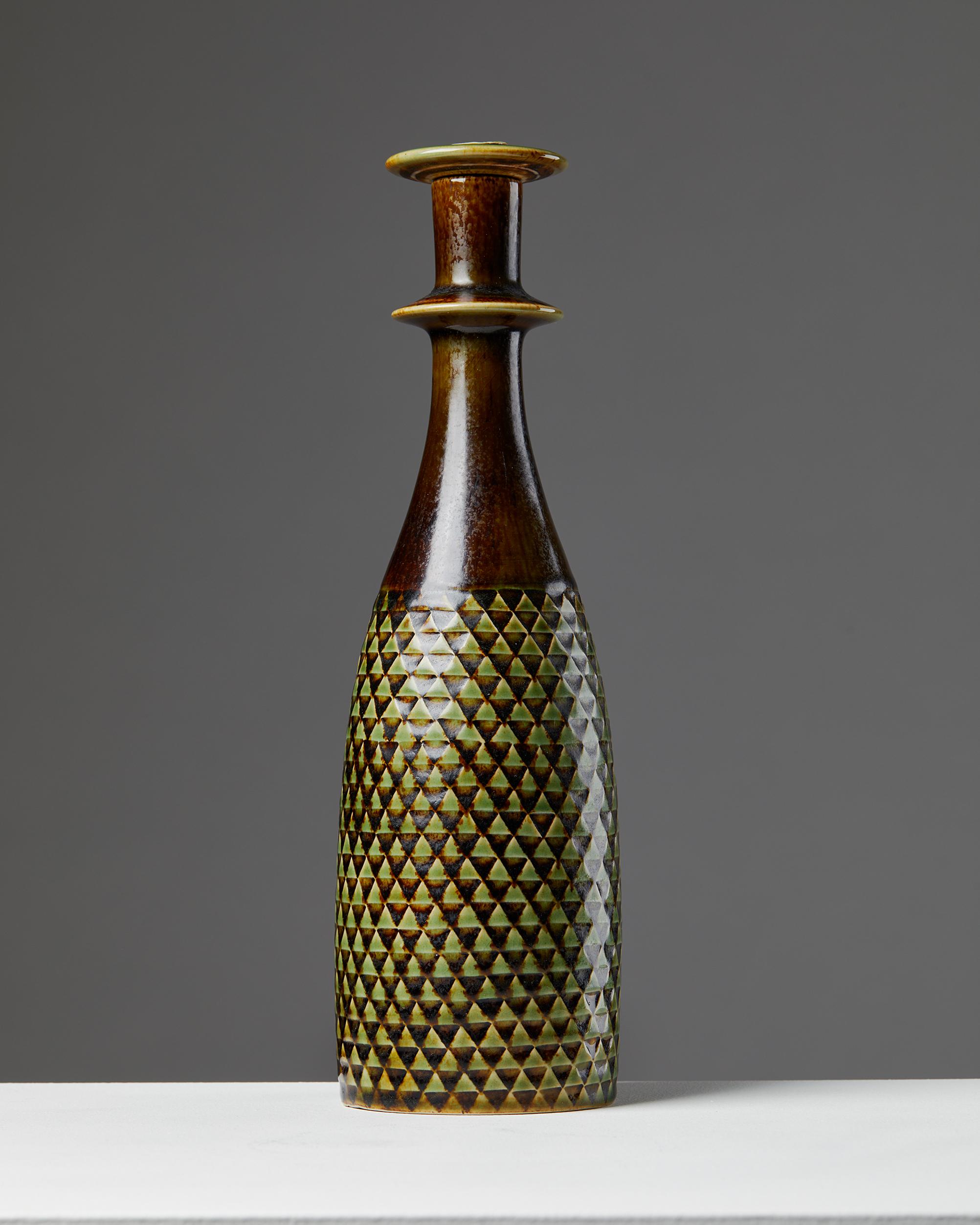 Swedish Bottle Designed by Stig Lindberg for Gustavsbergs, Sweden, 1950s