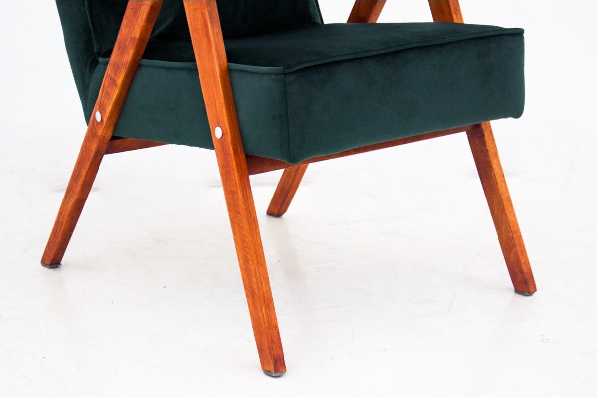 Mid-Century Modern Bottle Green Armchair, Poland, 1960s