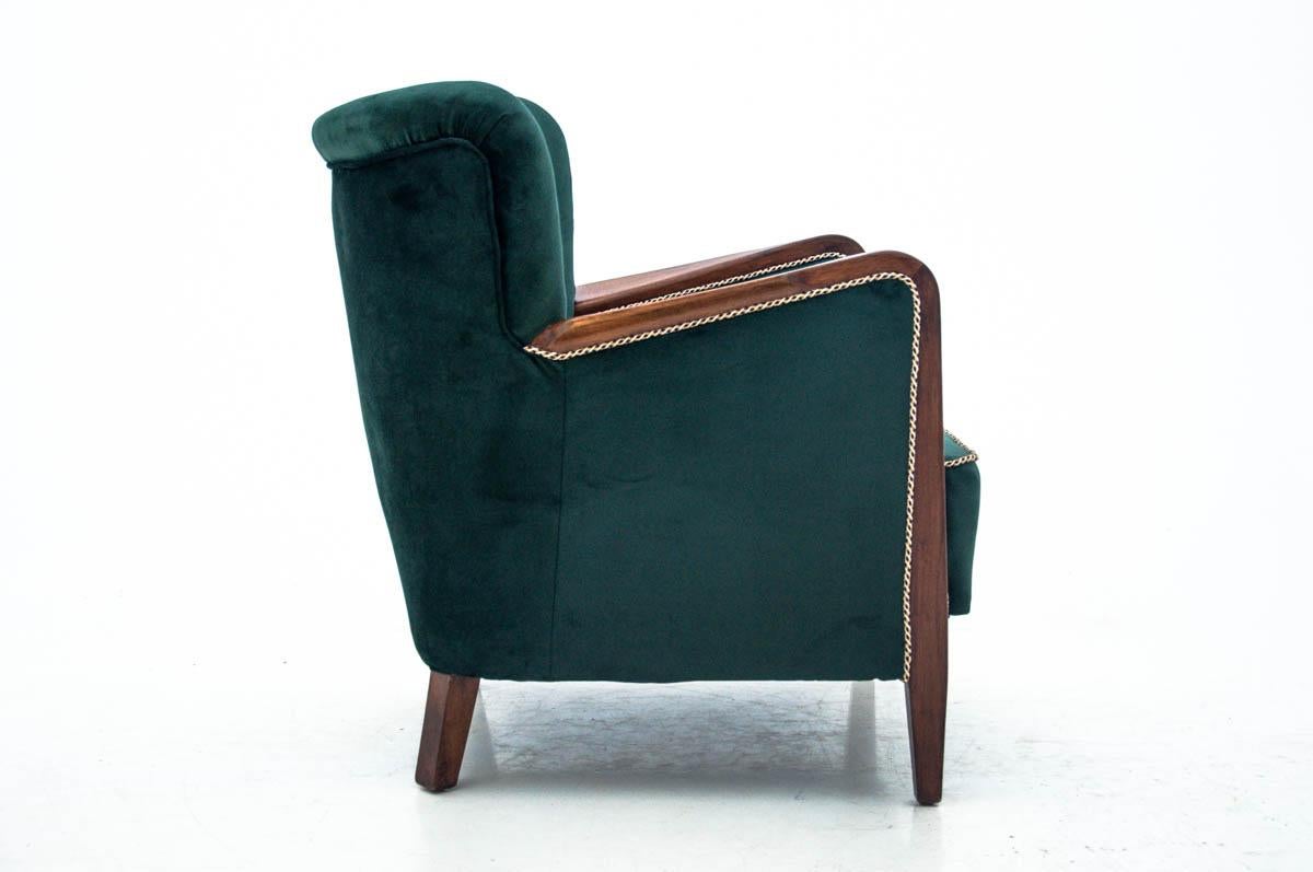 Bottle Green Armchair, Scandinavia, circa 1950 at 1stDibs