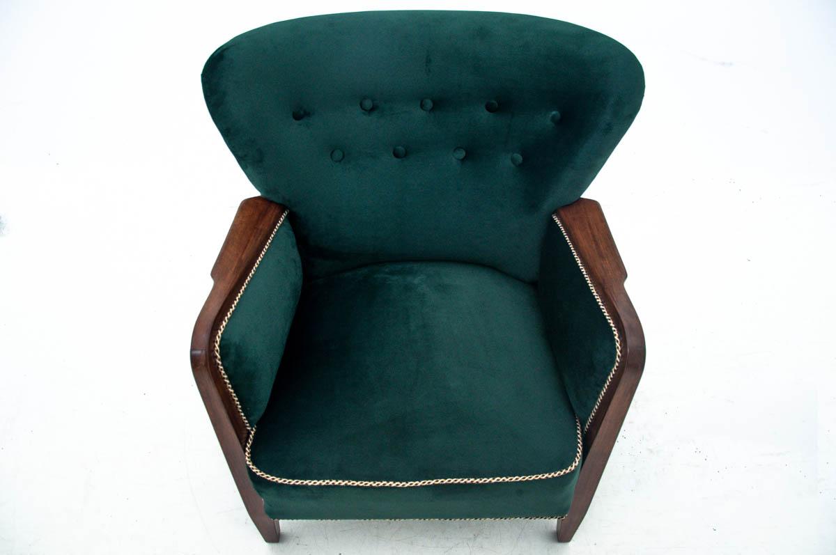 Bottle Green Armchair, Scandinavia, circa 1950 at 1stDibs