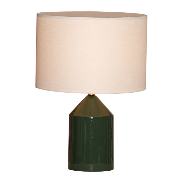 Lampe de bureau Josef en céramique vert bouteille par Simone & Marcel